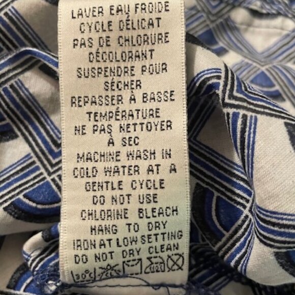 Cynthia Rowley 100% Cotton Navy Blue, White & Black Geometric Tunic Size M - Picture 5 of 5